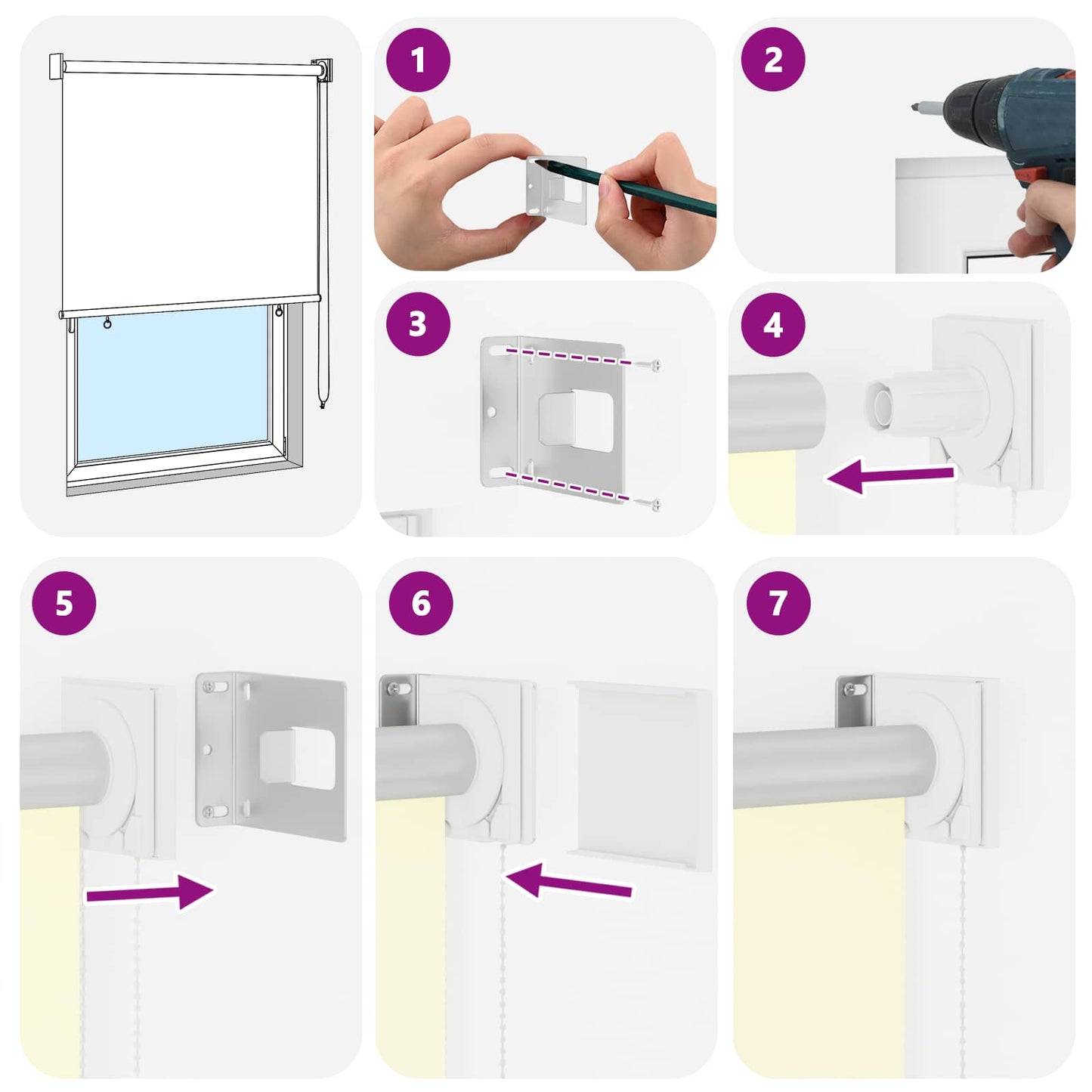 Outdoor Roller Blind UV Protection Cream 185 x 230 cm (W x H)