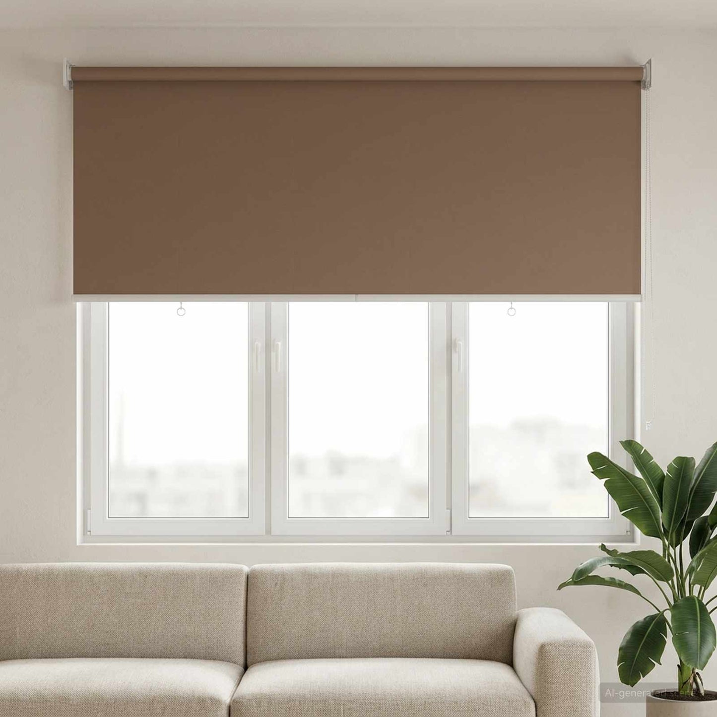 Outdoor Roller Blind UV Protection Taupe 125 x 140 cm (W x H)