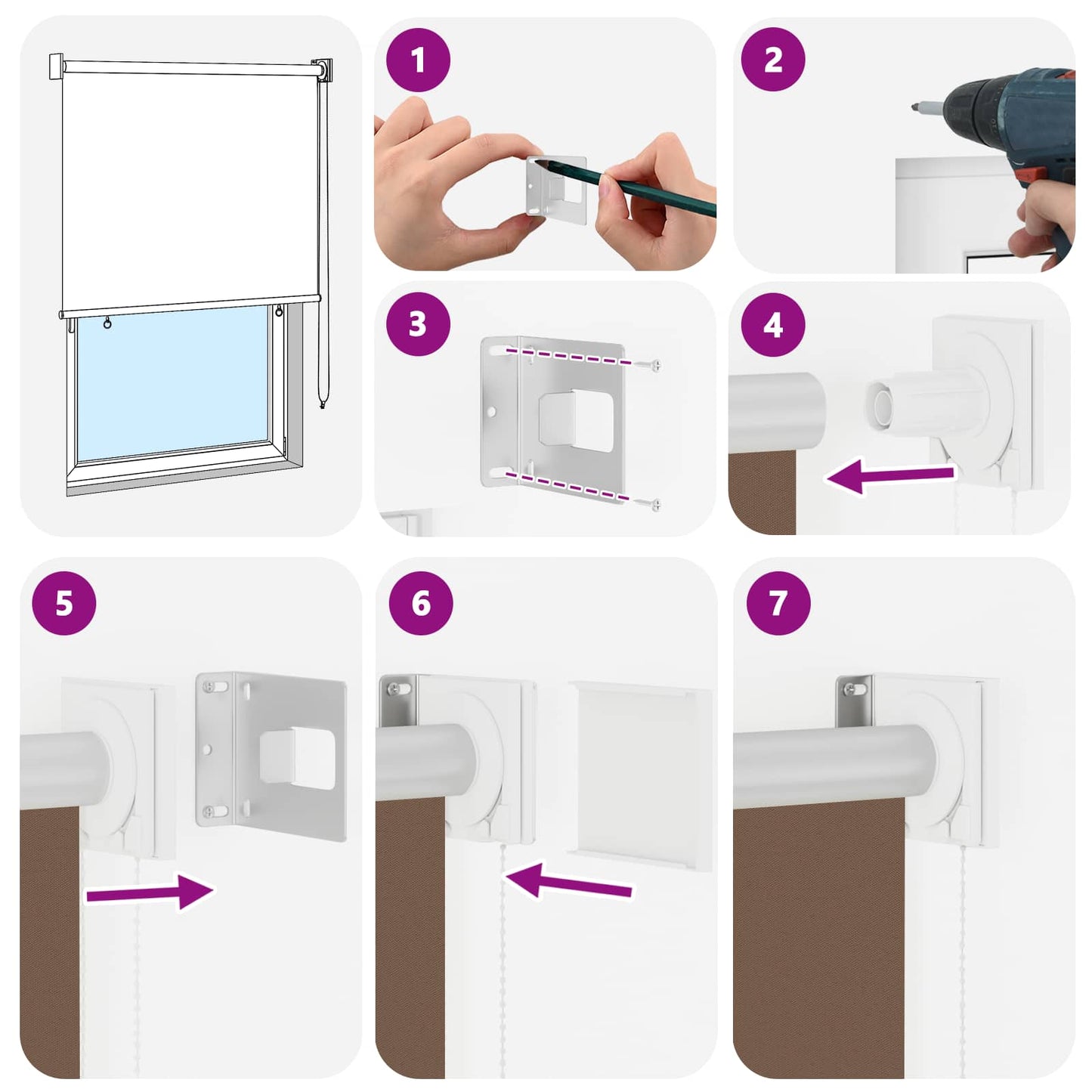 Outdoor Roller Blind UV Protection Taupe 165 x 140 cm (W x H)