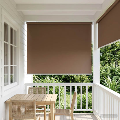 Outdoor Roller Blind UV Protection Taupe 105 x 230 cm (W x H)