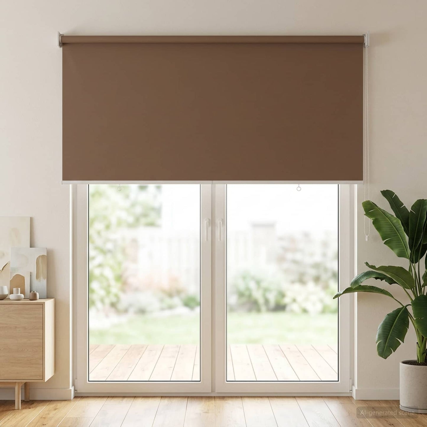 Outdoor Roller Blind UV Protection Taupe 105 x 230 cm (W x H)