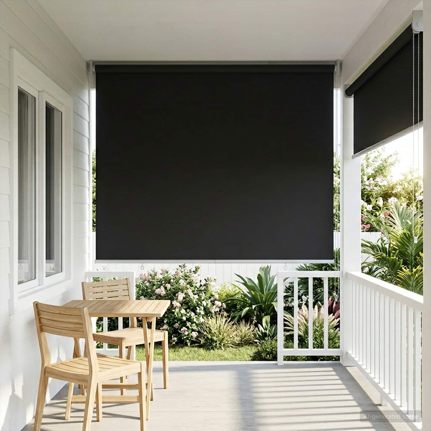 Outdoor Roller Blind UV Protection Anthracite Polyester