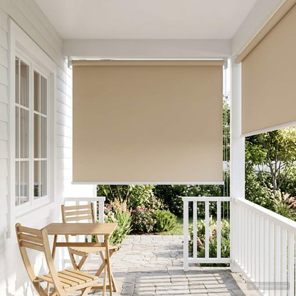 Outdoor Roller Blind UV Protection Beige 65 x 140 cm (W x H)