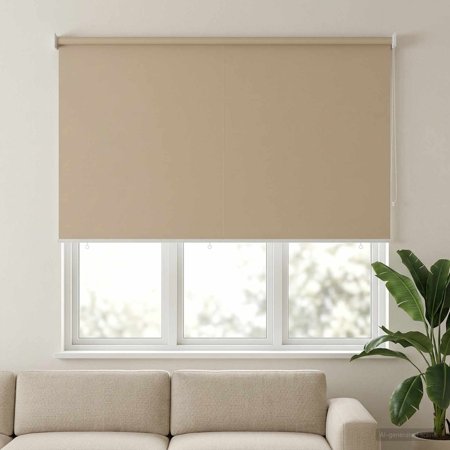 Outdoor Roller Blind UV Protection Beige 165 x 140 cm (W x H)