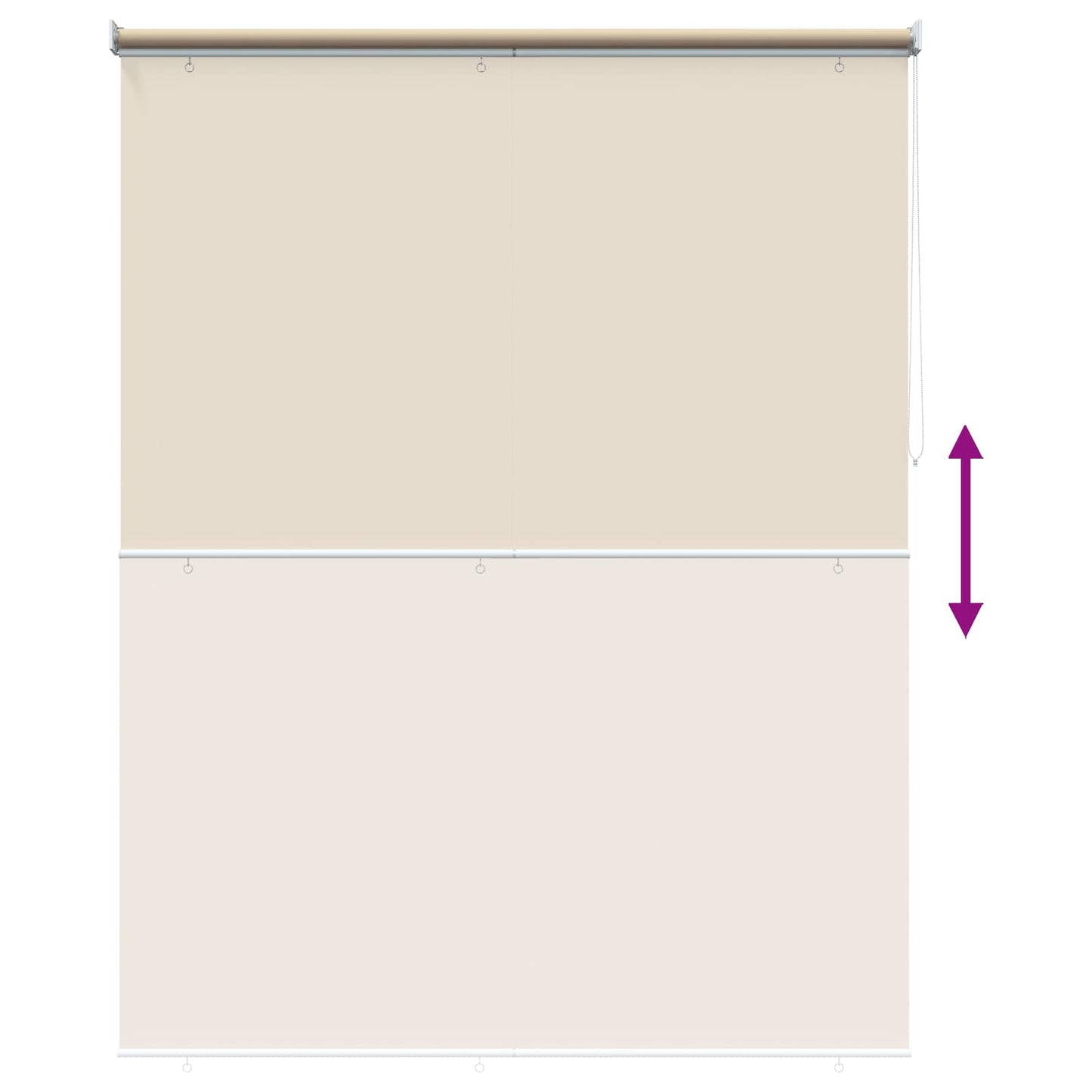 Outdoor Roller Blind UV Protection Beige 205 x 140 cm (W x H)