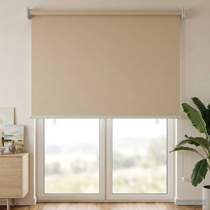 Outdoor Roller Blind UV Protection Beige 65 x 230 cm (W x H)