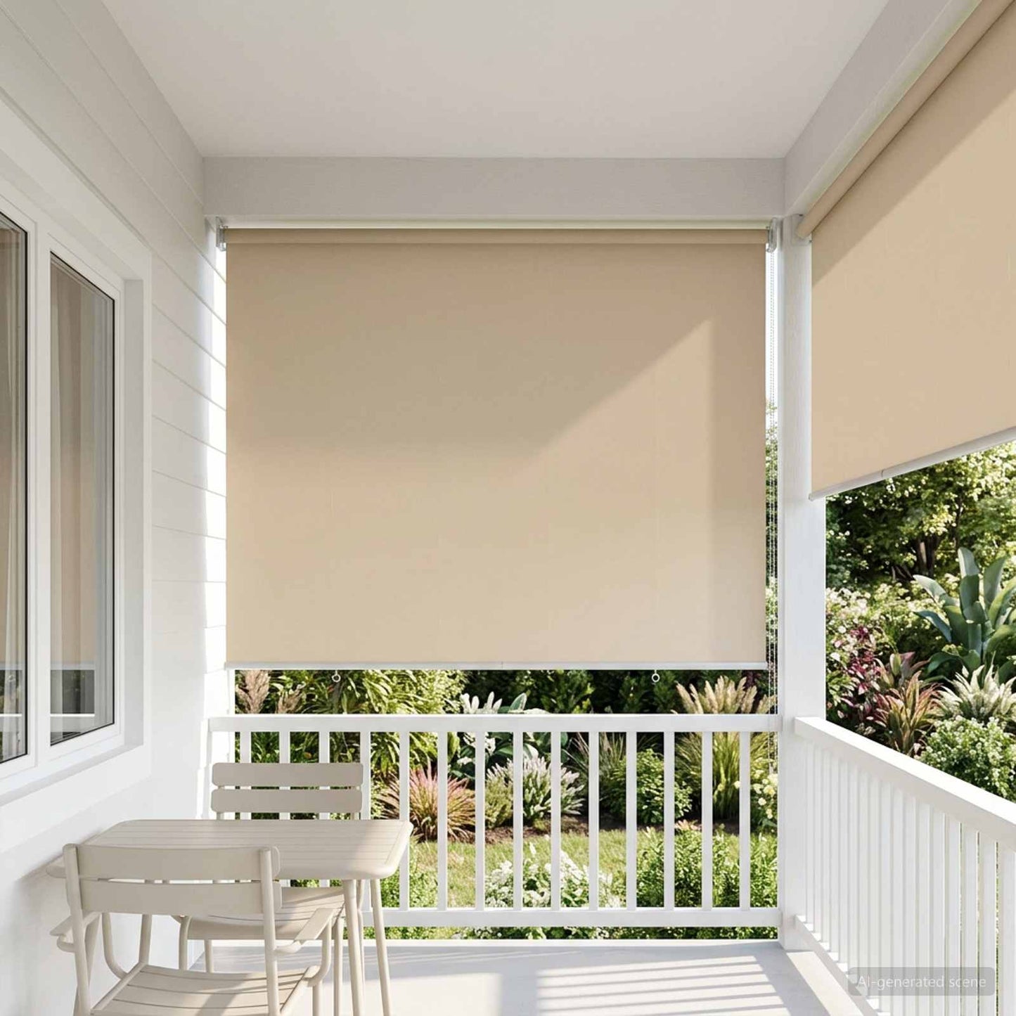 Outdoor Roller Blind UV Protection Beige 145 x 230 cm (W x H)