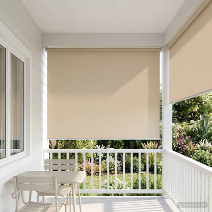 Outdoor Roller Blind UV Protection Beige 145 x 230 cm (W x H)