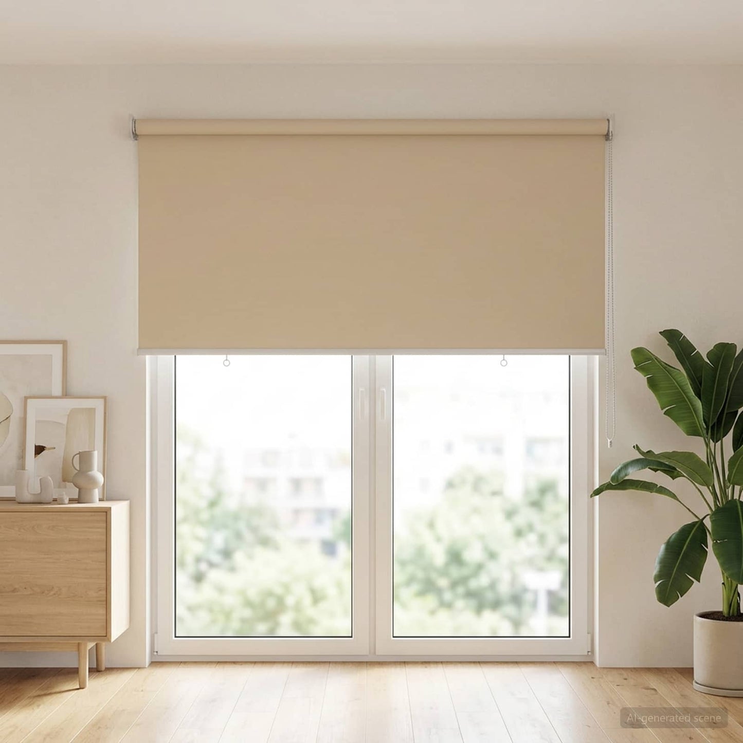 Outdoor Roller Blind UV Protection Beige 145 x 230 cm (W x H)
