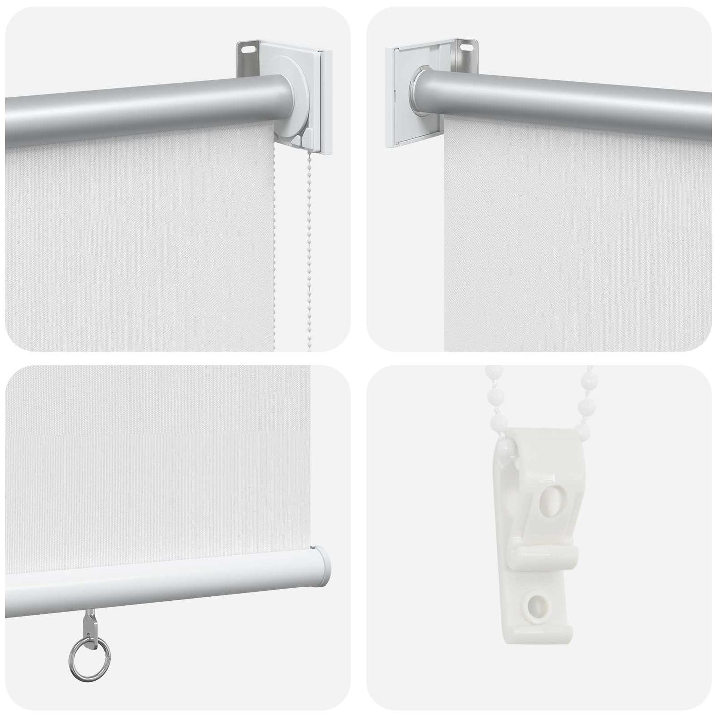 Outdoor Roller Blind UV Protection White 125 x 140 cm (W x H)