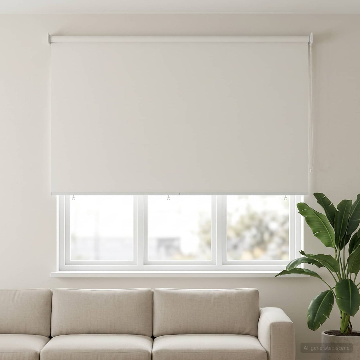 Outdoor Roller Blind UV Protection White 185 x 140 cm (W x H)