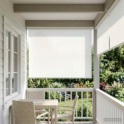 Outdoor Roller Blind UV Protection White 205 x 140 cm (W x H)