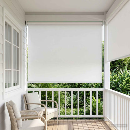 Outdoor Roller Blind UV Protection White 65 x 230 cm (W x H)