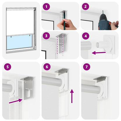 Outdoor Roller Blind UV Protection White 65 x 230 cm (W x H)