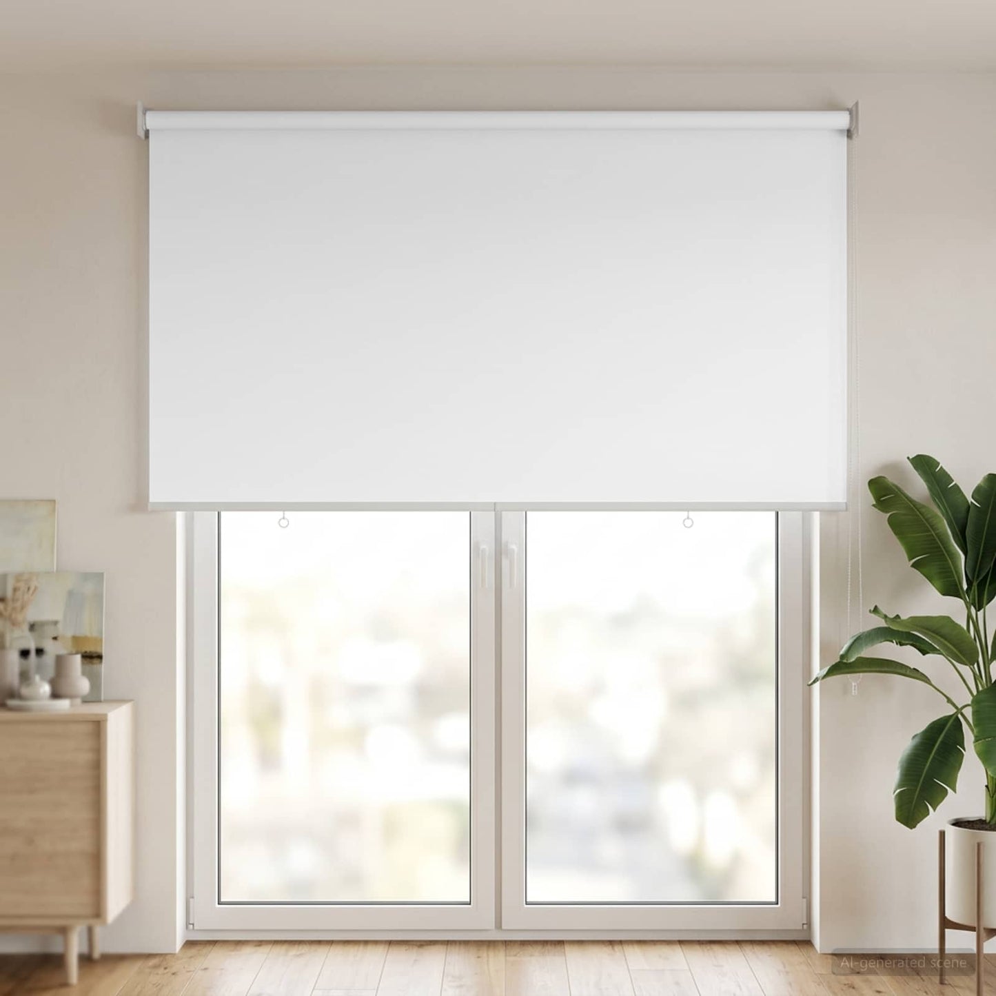Outdoor Roller Blind UV Protection White 105 x 230 cm (W x H)