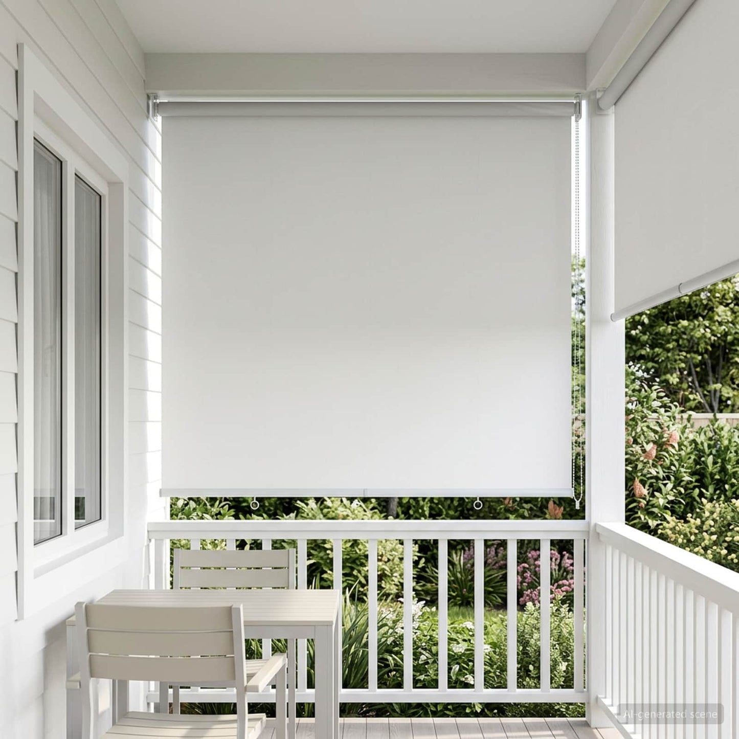 Outdoor Roller Blind UV Protection White 145 x 230 cm (W x H)