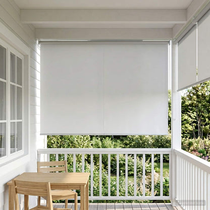 Outdoor Roller Blind UV Protection White 165 x 230 cm (W x H)