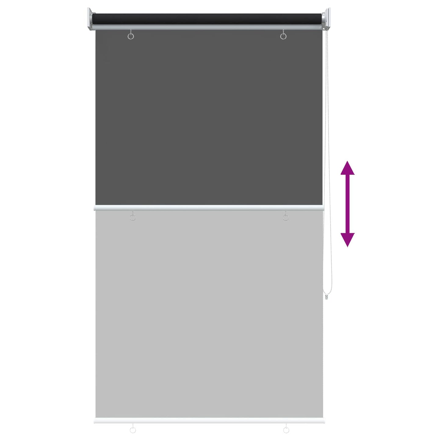 Outdoor Roller Blind UV Protection Black 105 x 140 cm (W x H)