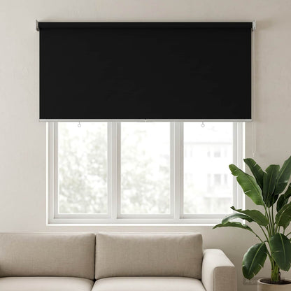Outdoor Roller Blind UV Protection Black 145 x 140 cm (W x H)