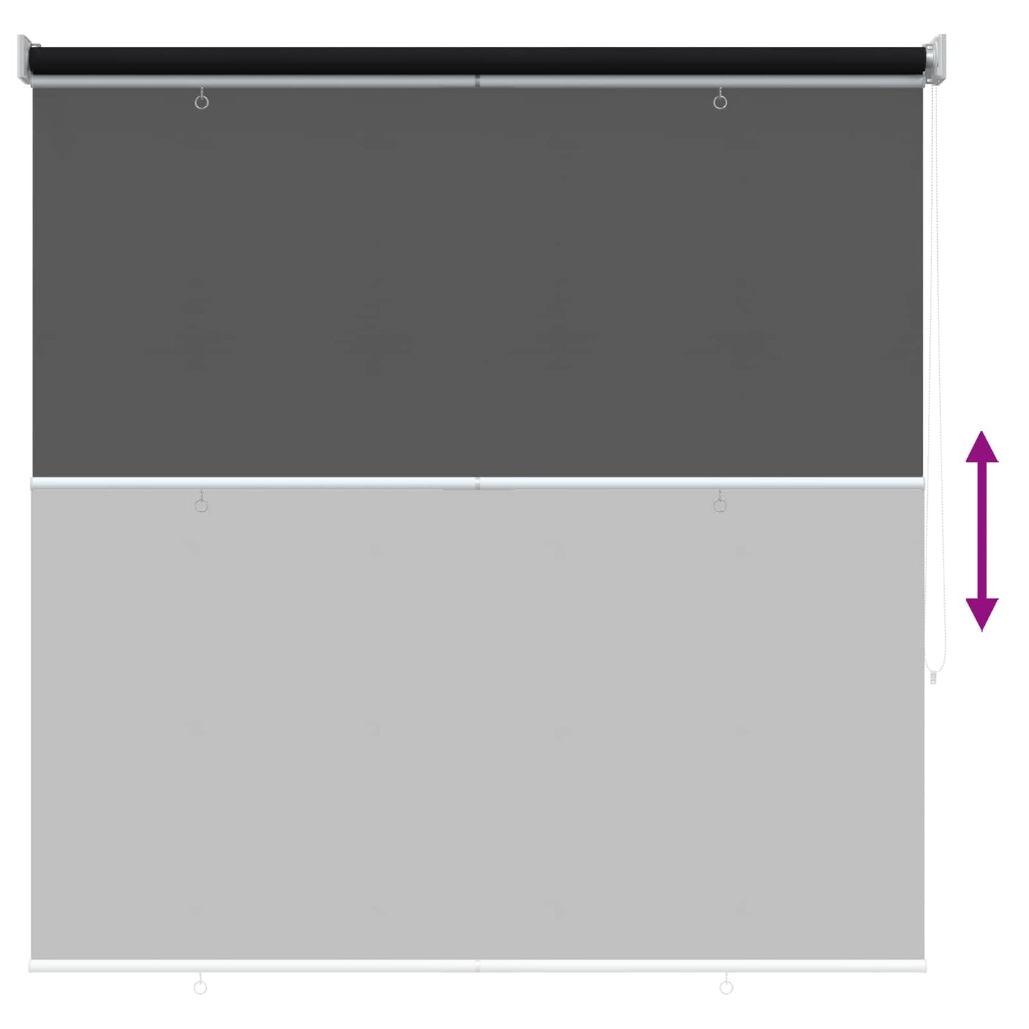 Outdoor Roller Blind UV Protection Black 145 x 140 cm (W x H)