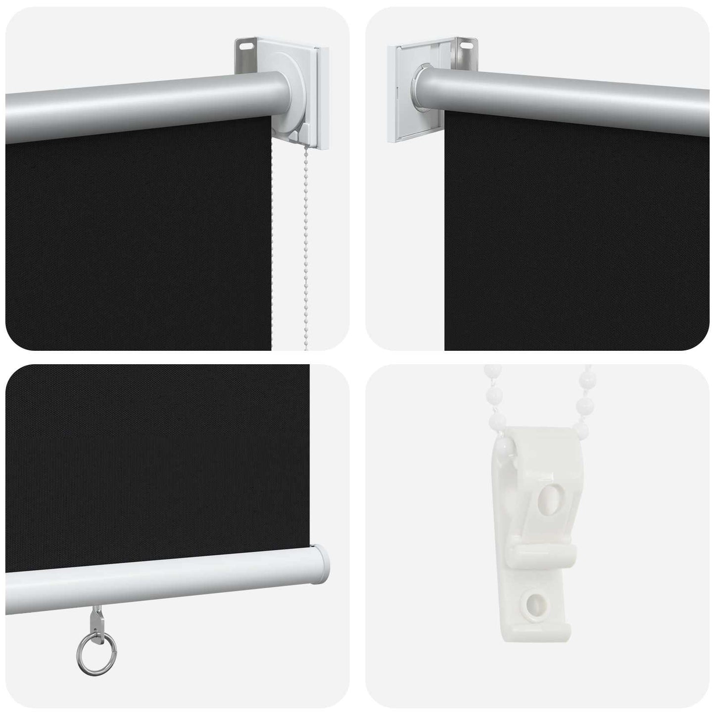 Outdoor Roller Blind UV Protection Black 165 x 140 cm (W x H)