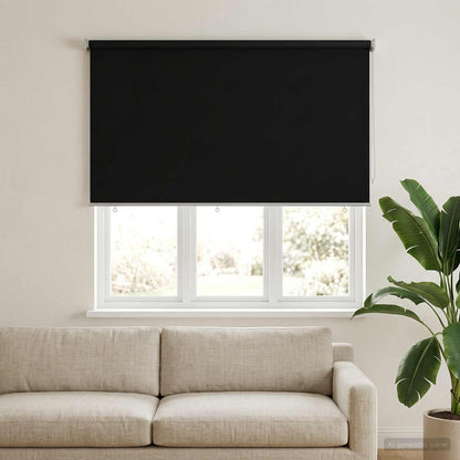 Outdoor Roller Blind UV Protection Black 165 x 140 cm (W x H)