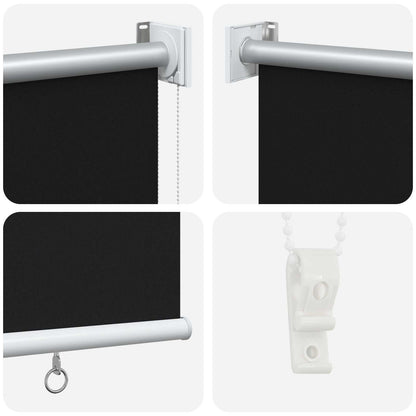 Outdoor Roller Blind UV Protection Black 185 x 140 cm (W x H)