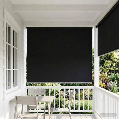 Outdoor Roller Blind UV Protection Black 205 x 140 cm (W x H)