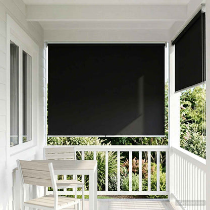 Outdoor Roller Blind UV Protection Black 125 x 230 cm (W x H)