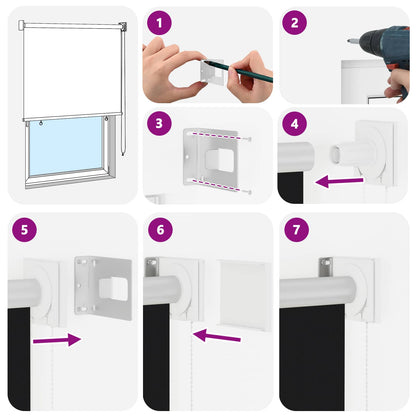 Outdoor Roller Blind UV Protection Black 125 x 230 cm (W x H)