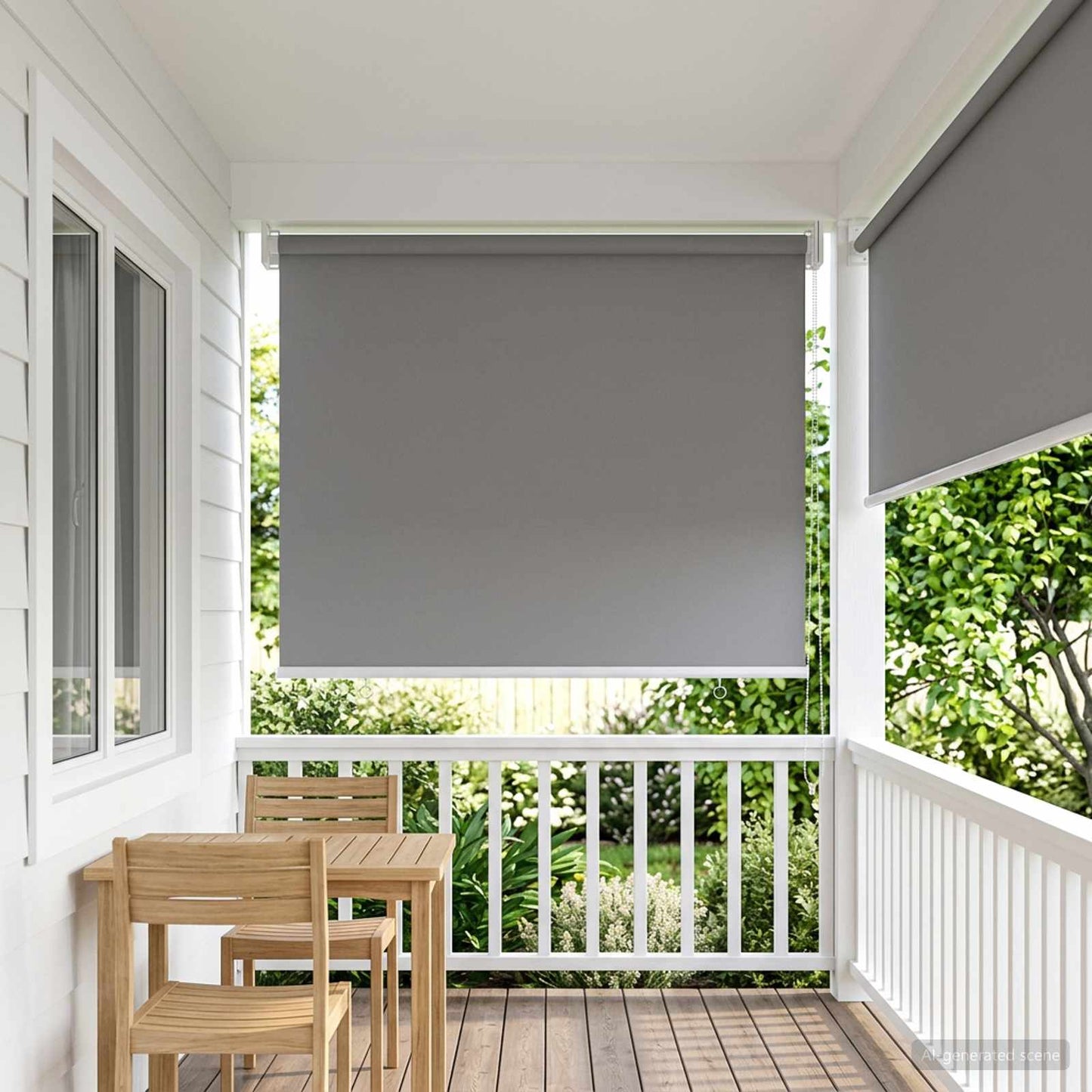 Outdoor Roller Blind UV Protection Light Grey Polyester