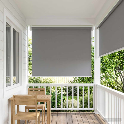 Outdoor Roller Blind UV Protection Light Grey Polyester