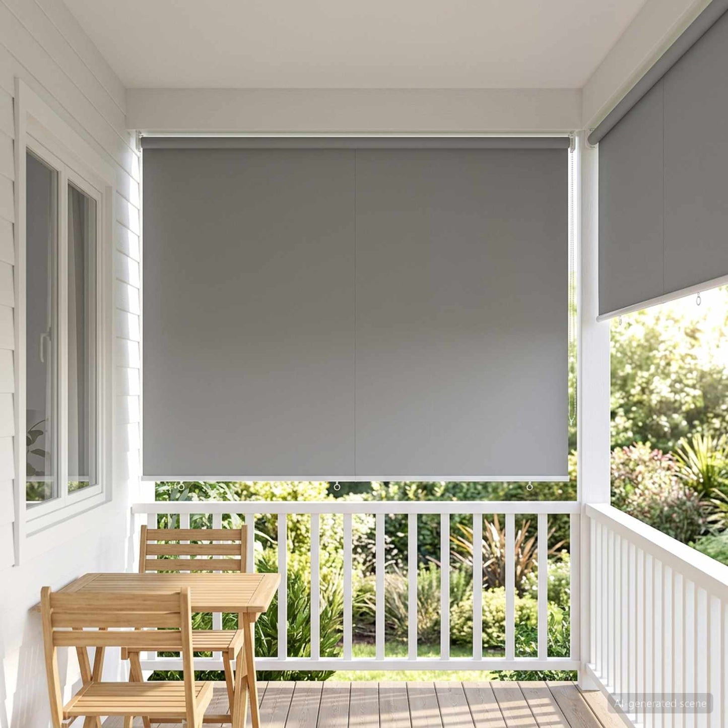 Outdoor Roller Blind UV Protection Light Grey Polyester