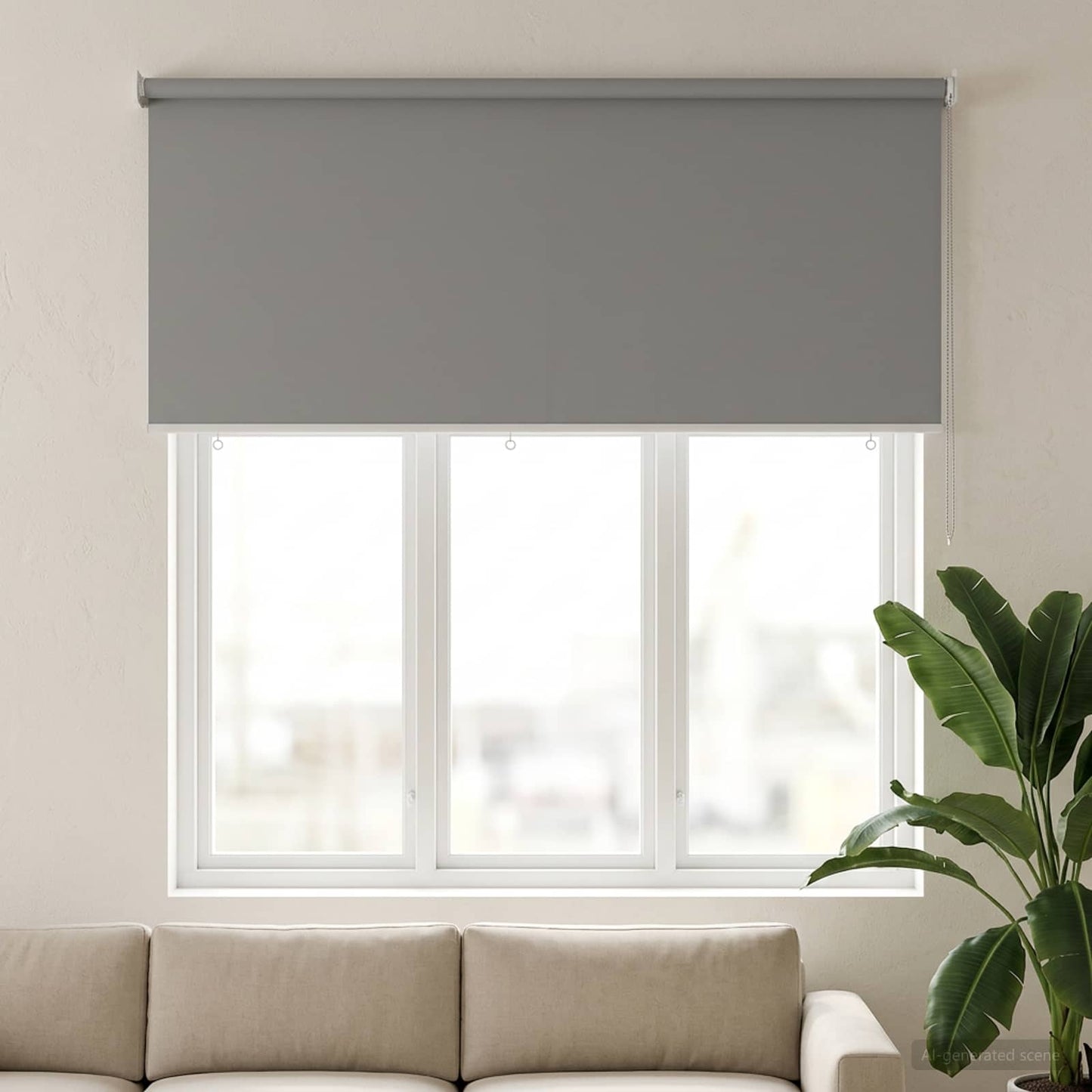 Outdoor Roller Blind UV Protection Light Grey Polyester