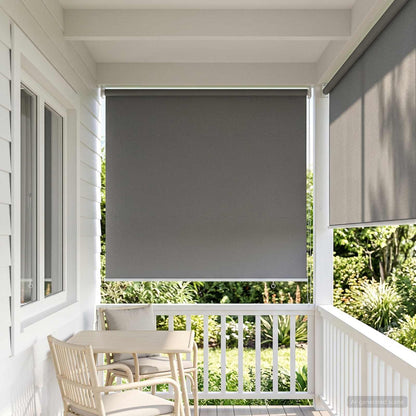 Outdoor Roller Blind UV Protection Light Grey Polyester