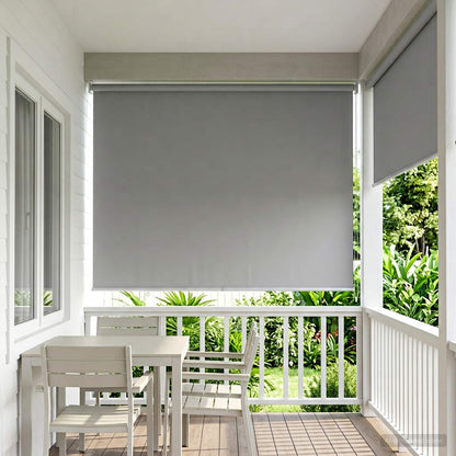 Outdoor Roller Blind UV Protection Light Grey Polyester