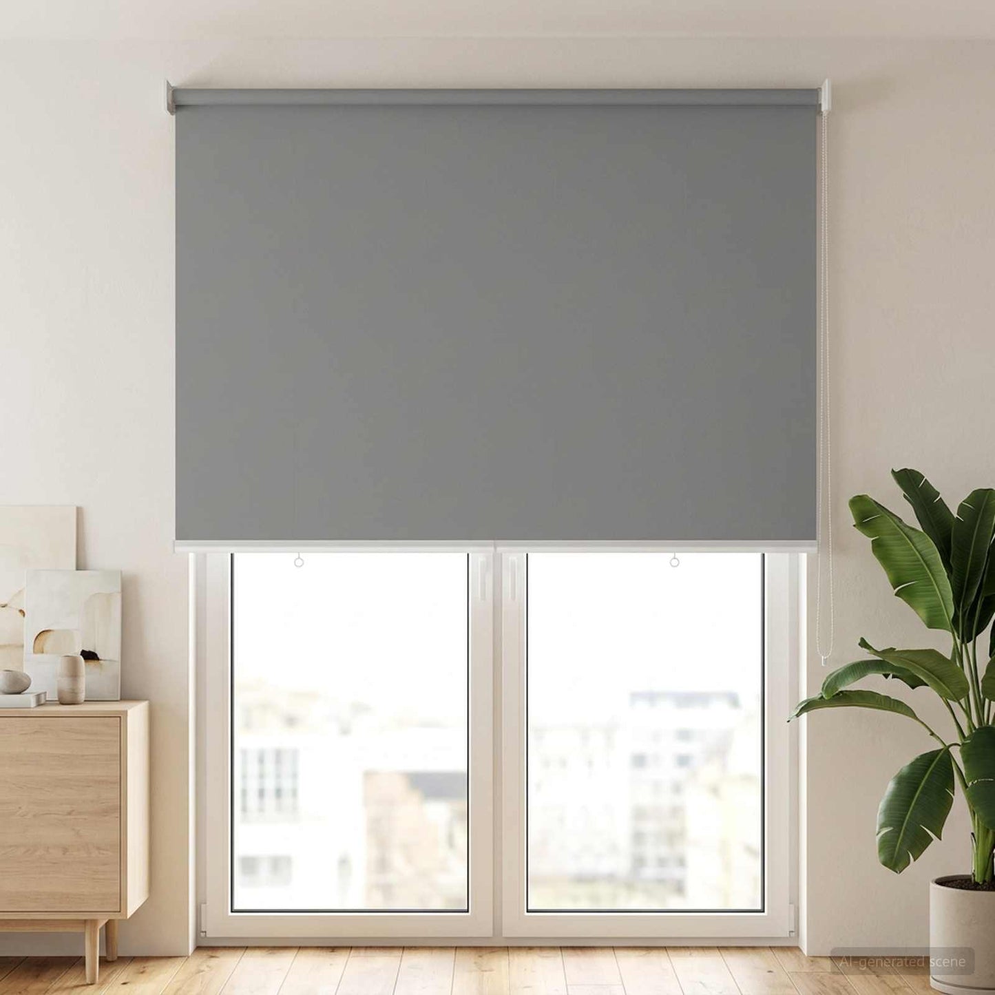 Outdoor Roller Blind UV Protection Light Grey Polyester
