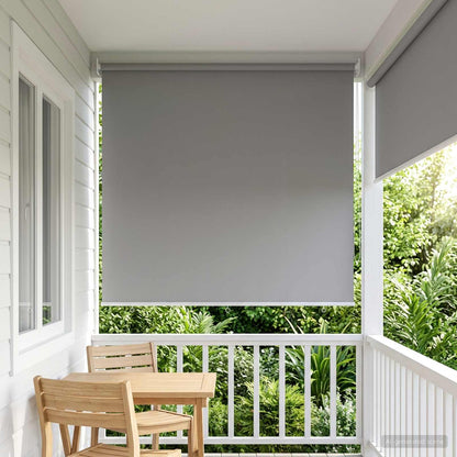 Outdoor Roller Blind UV Protection Light Grey Polyester