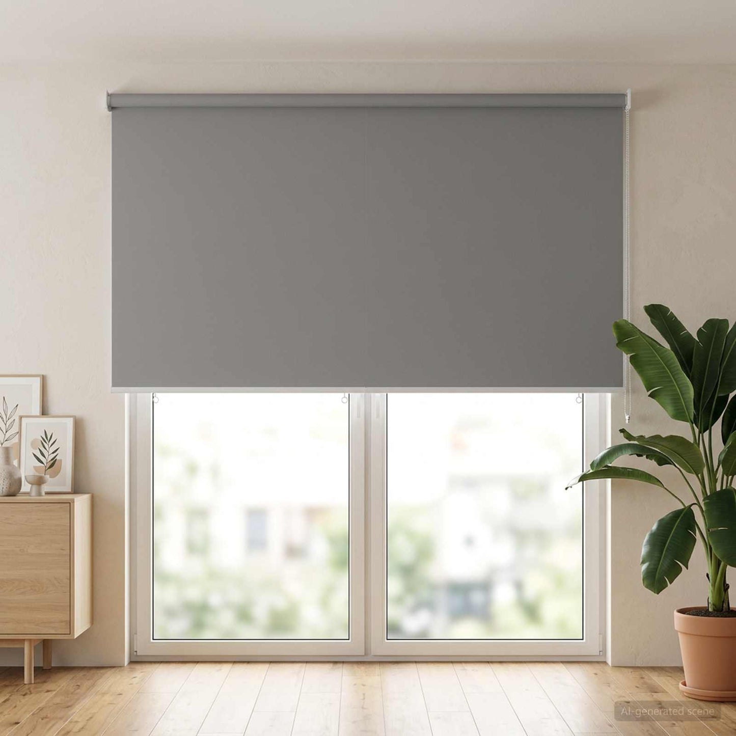 Outdoor Roller Blind UV Protection Light Grey Polyester