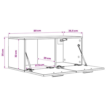 Wall Cabinet Wall-Mounted Old wood 80 x 36.5 x 35 cm