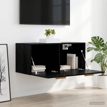 Wall Cabinet Wall-Mounted Black oak 80 x 36.5 x 35 cm