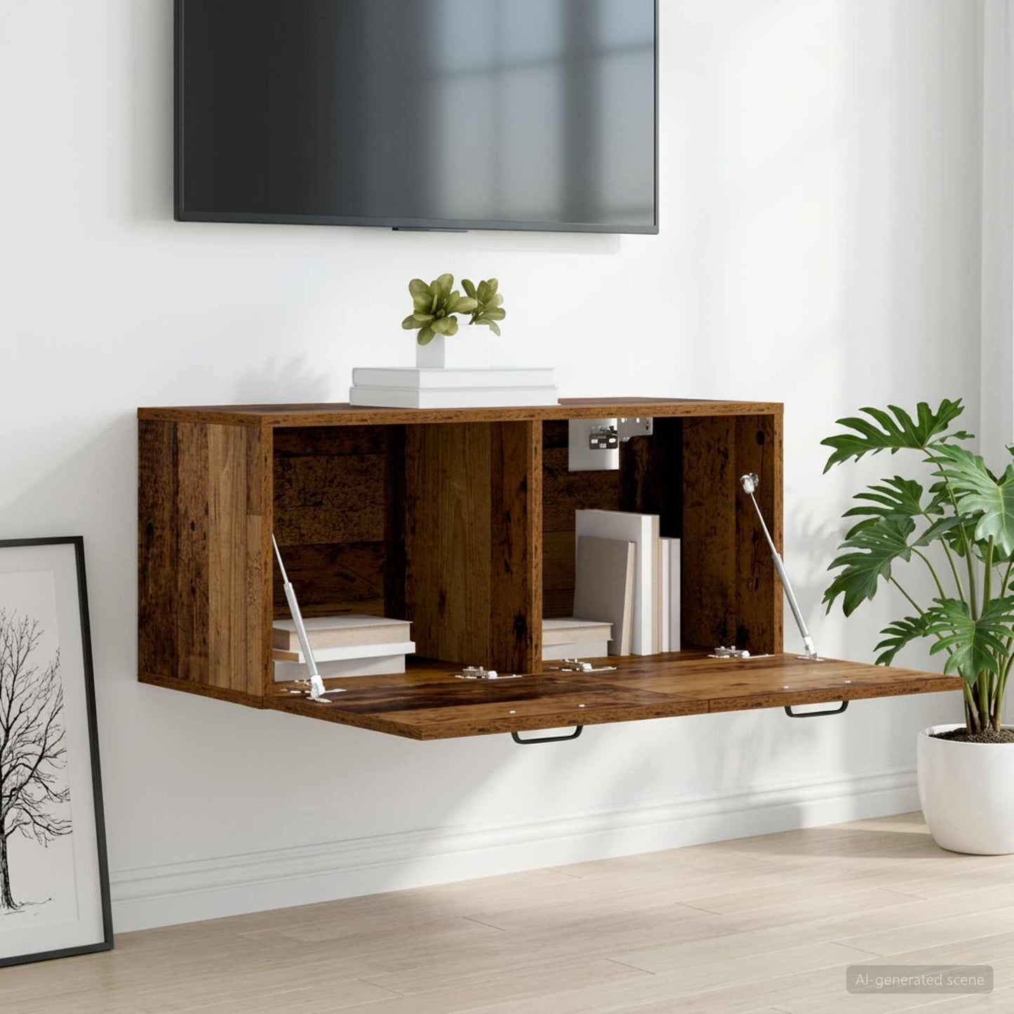 Wall Cabinet Wall-Mounted Old wood 80 x 36.5 x 35 cm
