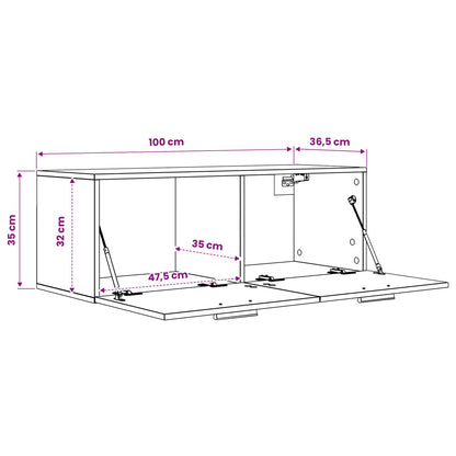 Wall Cabinet Old wood 100 x 36.5 x 35 cm Engineered Wood