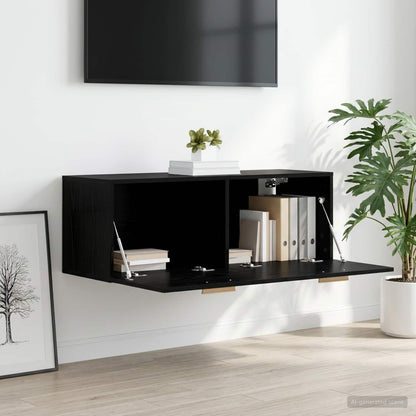 Wall Cabinet Black oak 100 x 36.5 x 35 cm Engineered Wood