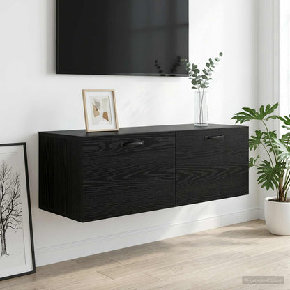 Wall Cabinet Black oak 100 x 36.5 x 35 cm Engineered Wood