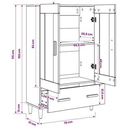 Highboard Old Wood 70 x 31 x 115 cm Engineered Wood