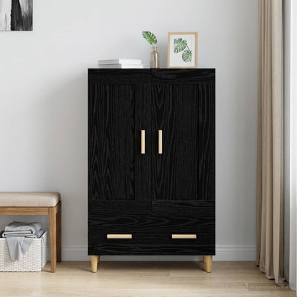 Highboard Black Oak 70 x 31 x 115 cm Engineered Wood
