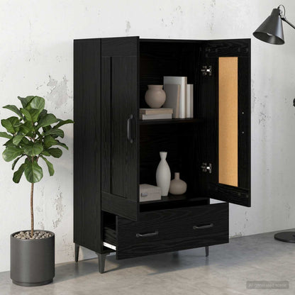 Highboard Black Oak 70 x 31 x 115 cm Engineered Wood