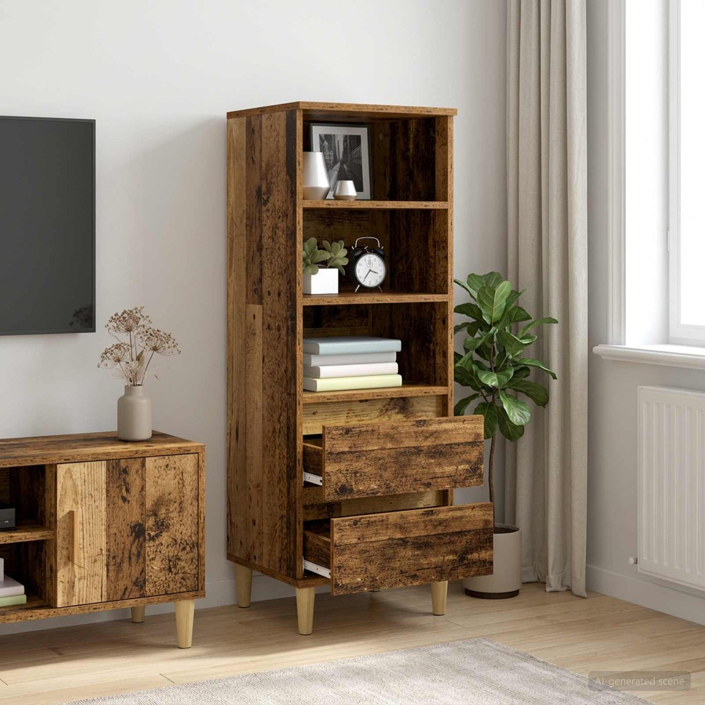 Highboard Old Wood 40 x 36 x 110 cm Engineered Wood