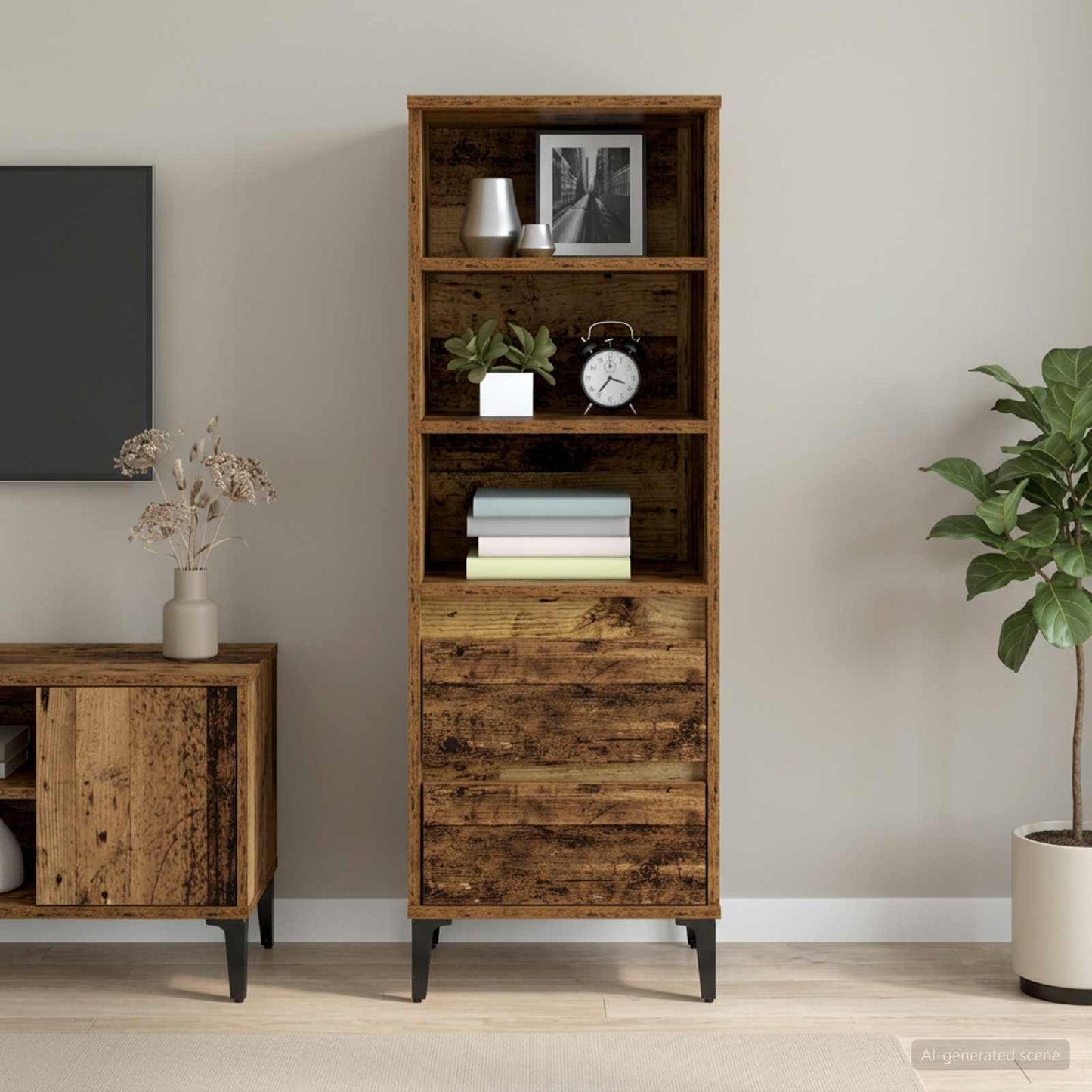 Highboard Old Wood 40 x 36 x 110 cm Engineered Wood